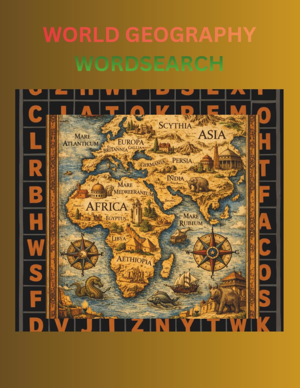 World Geography word search: Word searches with easy-to-read print about world geography, oceans, and Mountain Ranges /8.5x11 116 pages/ 55 puzzles / Great gift for puzzle lovers
