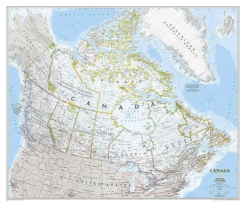 National Geographic Canada Wall Map - Classic - Laminated (38 x 32 in) (National Geographic Reference Map)