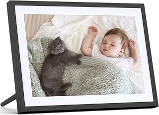 Digital Picture Frame 10.1 Inch WLAN Electronic Picture Frame with 1920 x 1200 IPS Full HD Touch Screen, Auto Rotate, Easy Setup for Instant Sharing of Photos or Videos via the Frameo App