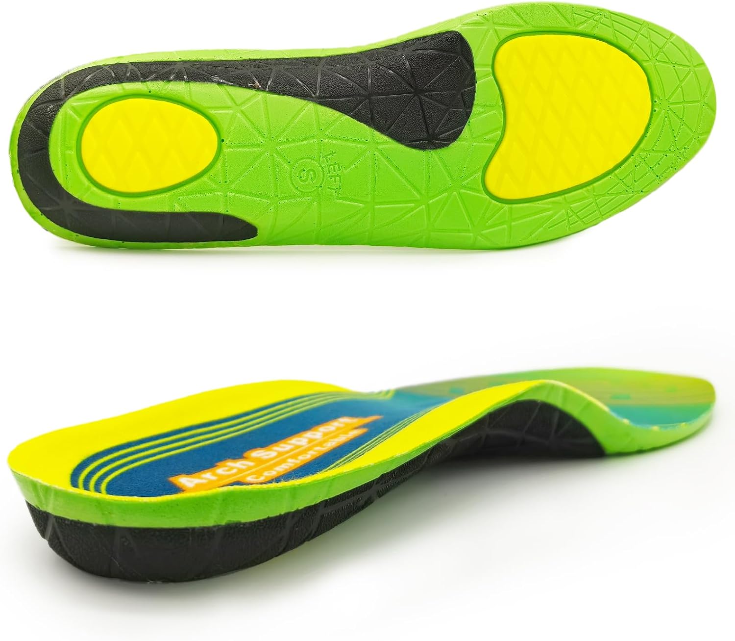 Arch Relief Length Insoles – Firm Arch Support for Flat Feet, Plantar Fasciitis & Over-Pronation, Cushioned Heel Cup, Men/Women(Mens 10-12 | Womens 12-14 (11.61 Inch)