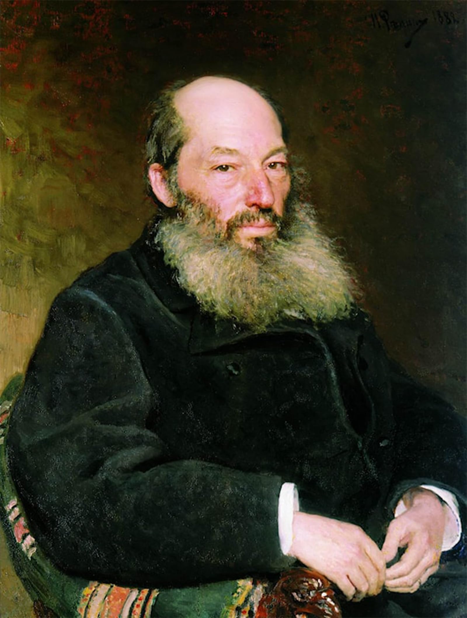 Serendipitp No Frame Vintage Picture Print On Canvas Wall Art Poster Portrait Of Poet Afanasy Fet By Il'ya Repin Artwork Print Poster For Wall Decor 60X90cm