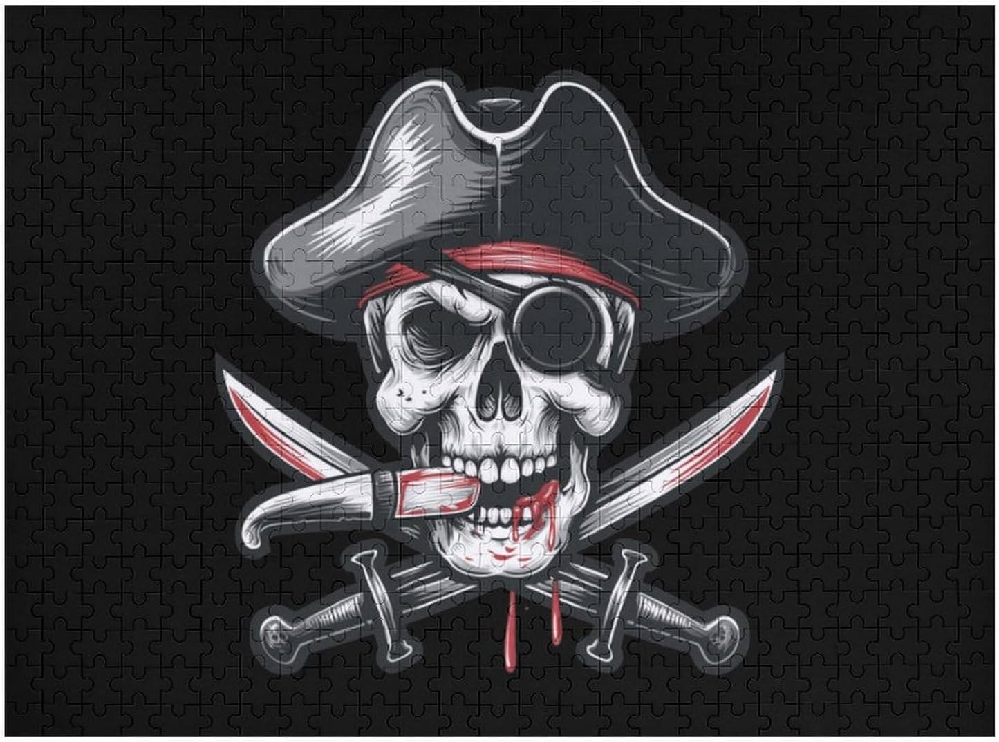 Dead Man's Chest Skull Jolly Roger Puzzles for Adults 500 PCS Wooden Jigsaw Puzzle Wall Decor Christmas