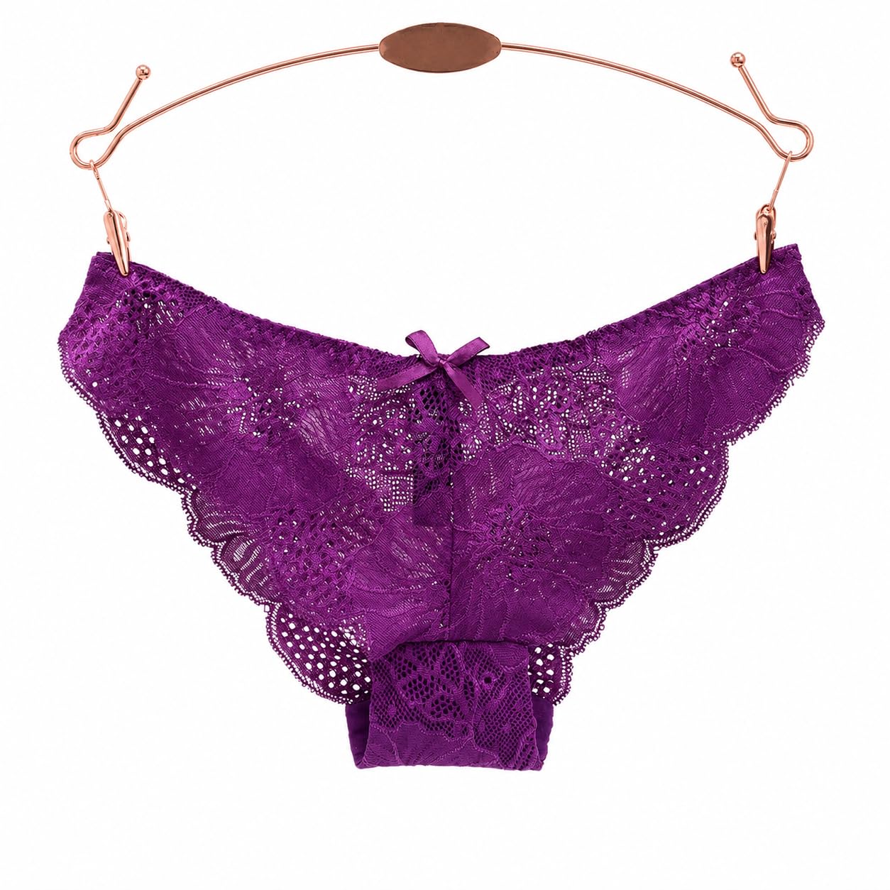 Women’s Bikini Panty for Women | Soft Transparent Floral Lace Mid Rise Brief Panties | Comfortable Stretchy Everyday Innerwear for Girls & Ladies (Purple)-image-23