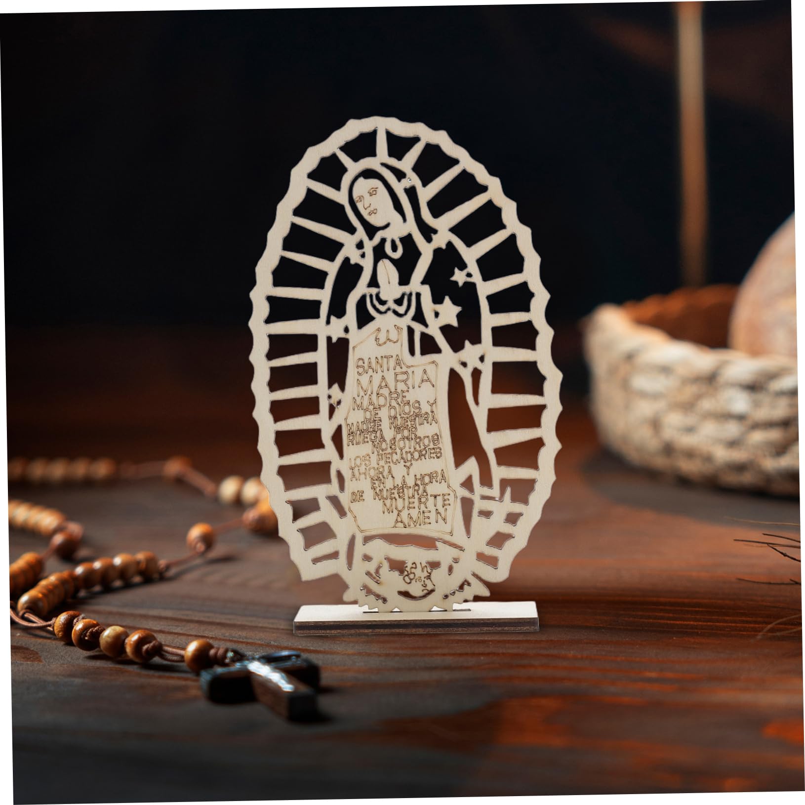 LALAFINA 16stücke Holz Taufdeko Religöse Tischmittelstücke Für Babyparty Hochzeiten Und Religiöse Feiern Holz-baptism Dekoration Für Innenräume
