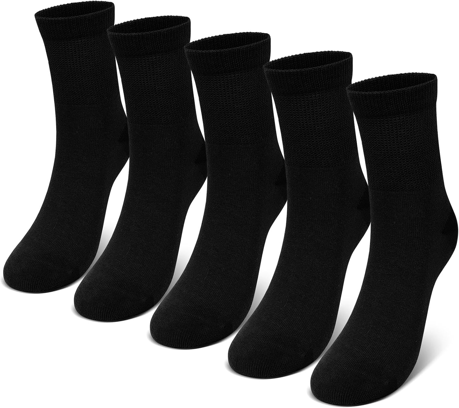 Bahob® 6 Paia Calzini Caviglia Unisex Per Bambini – Cotone Morbido, Uniforme Scolastica, Colore Nero (Taglia 4-7 Anni) - 3