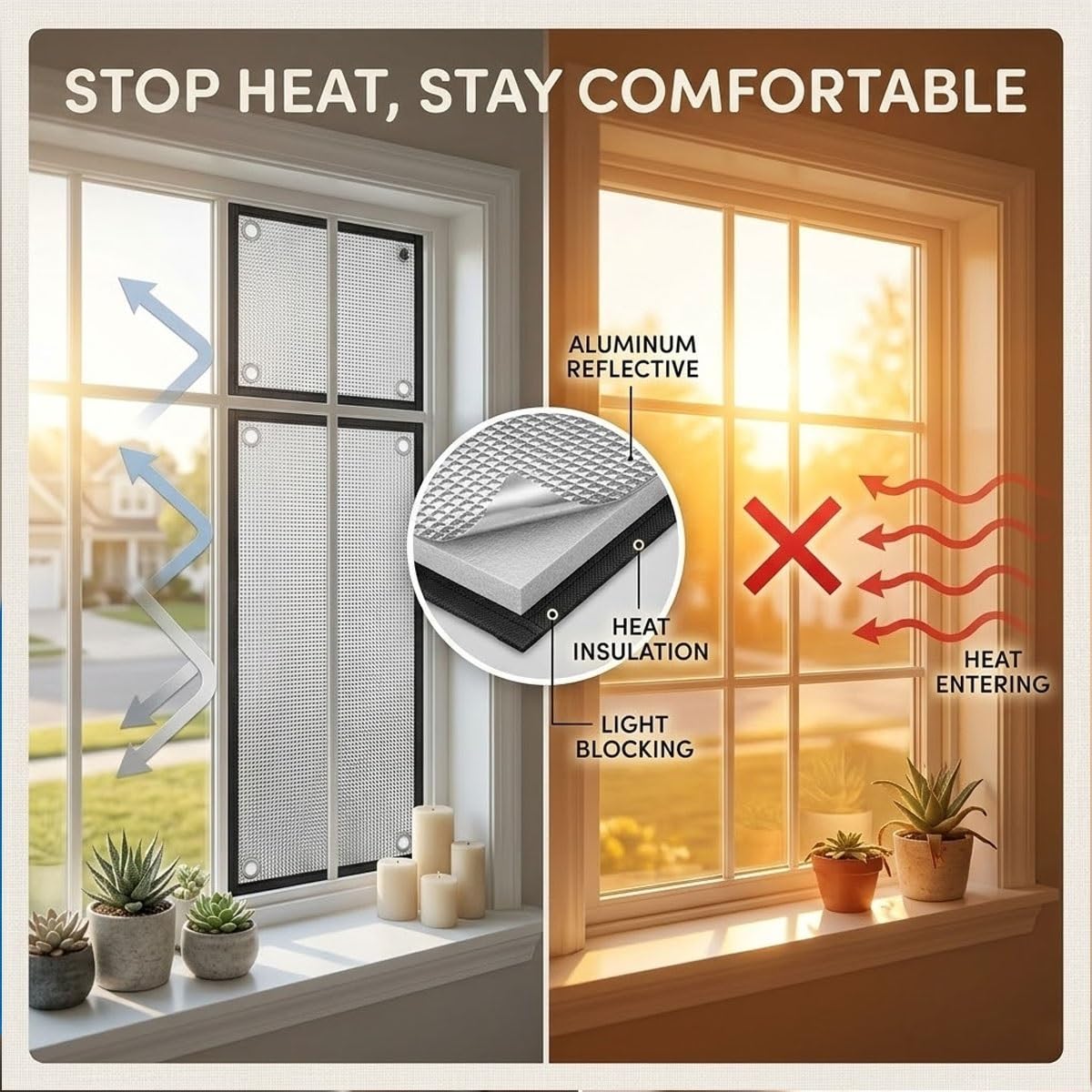 Pellicola per Vetri Finestre Termica Oscurante Pannello Isolante Alluminio Riflettente Con Ventose Protezione Anti Calore Estivo Freddo Invernale Senza Fori per Camper Tetto Veranda(Nero,130x300cm)