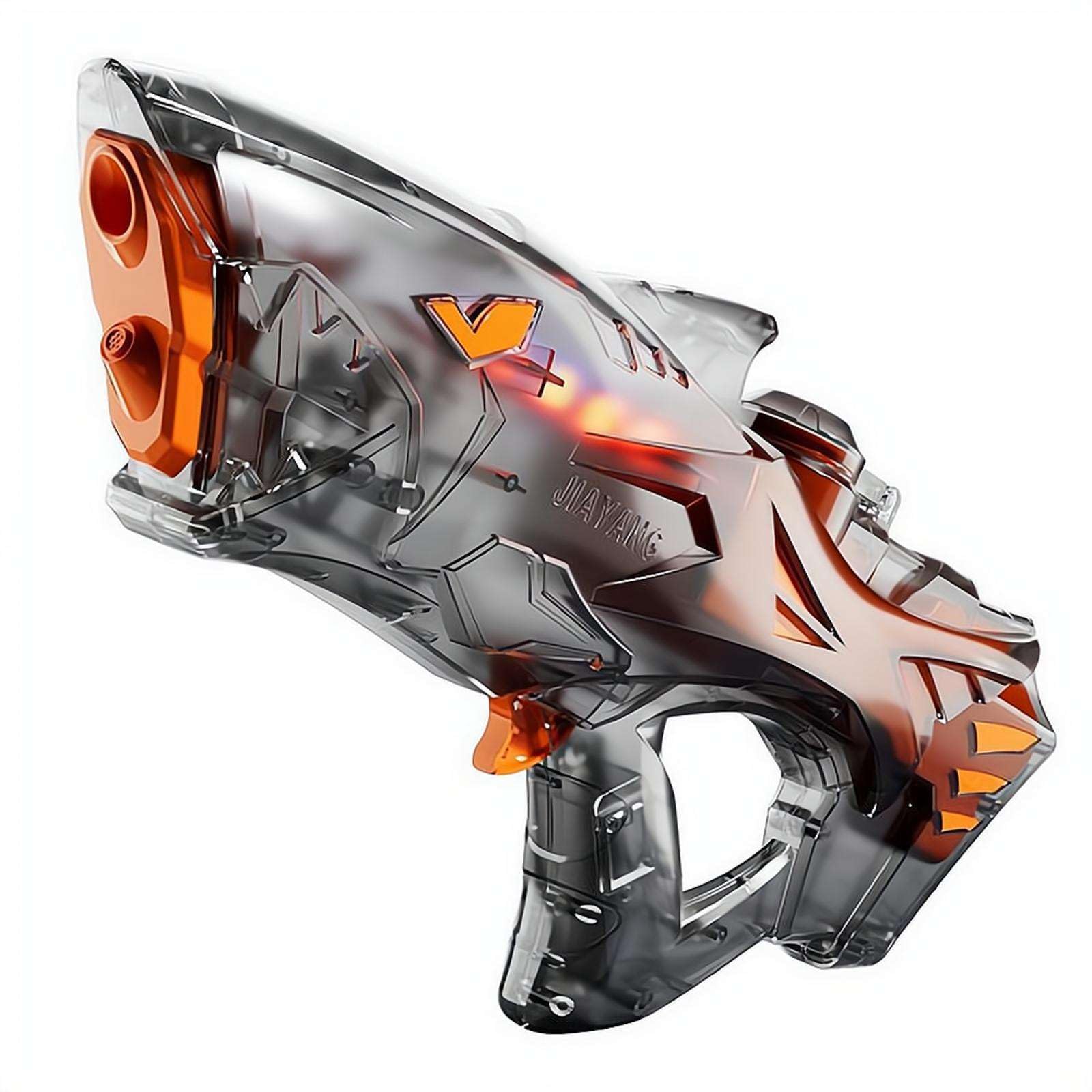 Electric Water Gun, Automatic Shark Water Toy with 600ml Tank, 10m Spray Range, Rechargeable for Pool Beach Battles (Black)