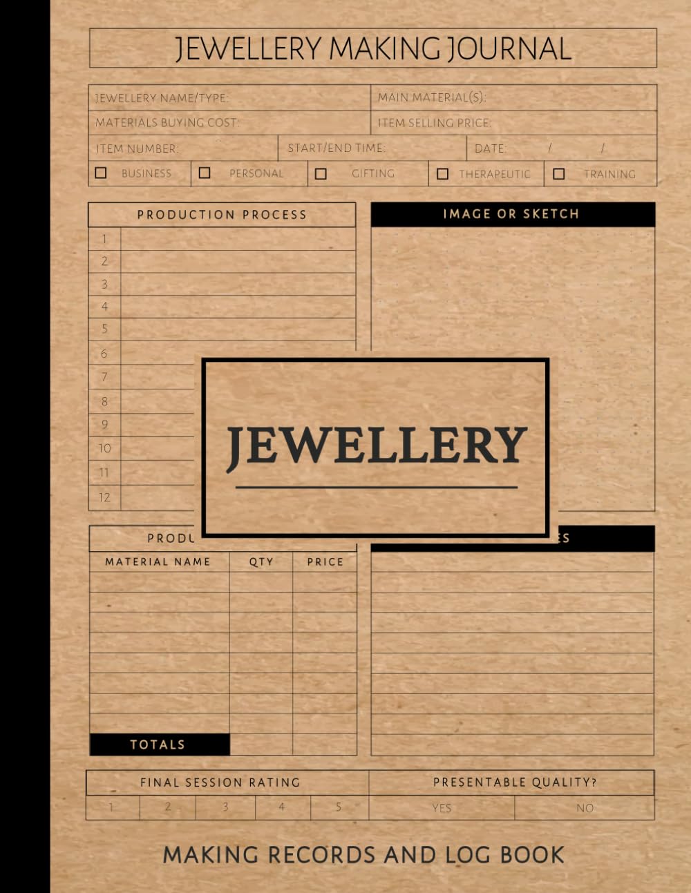 Jewellery Making Records and Log Book: Jewellers Journal. Note and Record Every Piece. Ideal for Jewellers, Crafts Enthusiasts, and Textile Designers