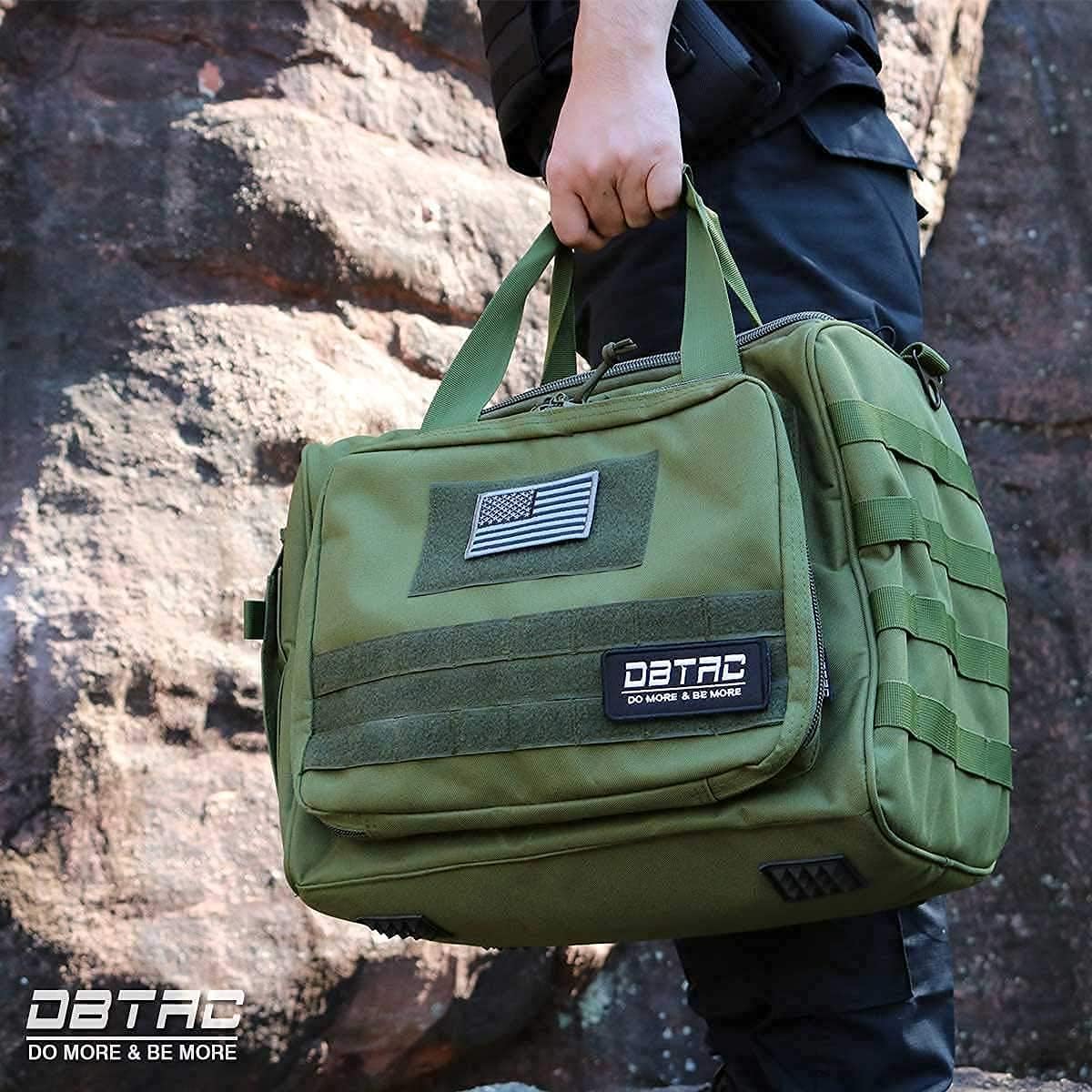 DBTAC Pistol Handbag XS for 1~2 Pistol (OD Green) + Range Bag Large for 4+ Pistol (OD Green), Lockable Zipper, Durable Material, Compact Design