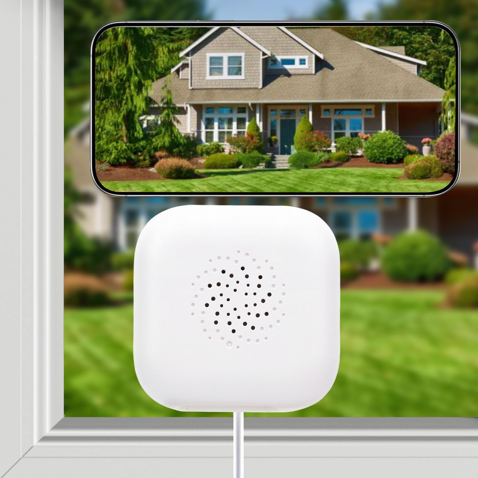 Wakects Cámara de Ventana 2K, Cámara de Seguridad para el Hogar Inteligente de 3MP con Detección de Movimiento Humano AI Recordatorios en Tiempo Real Audio Bidireccional Instalación