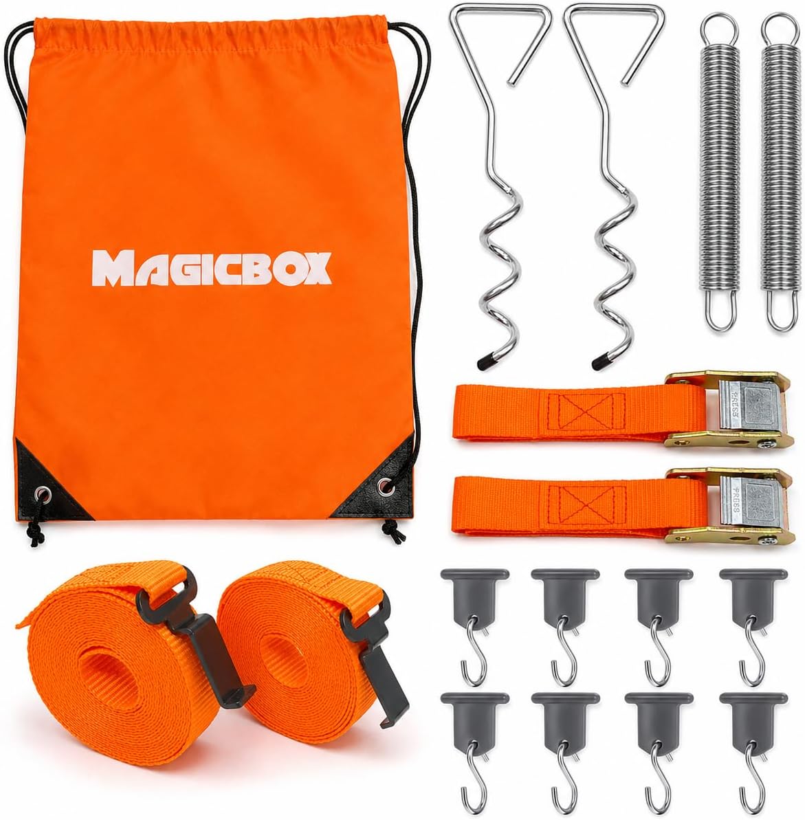 Storm Riser Strap Magicbox Upgraded Awning Storm Straps Tie Down Kit, 40cm Spiral Anchors ...