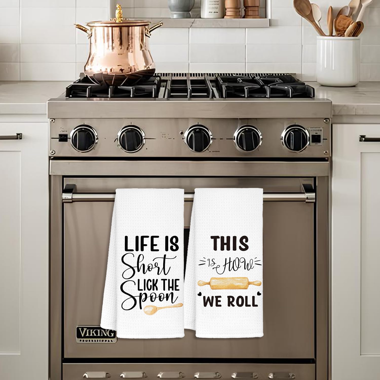 Baking Gifts Kitchen Towels,Gifts for Bakers Cookie Tea Towels,Baking Gift for Women Dish Tea Towels for Kitchen 16x24 Inch Set of 2