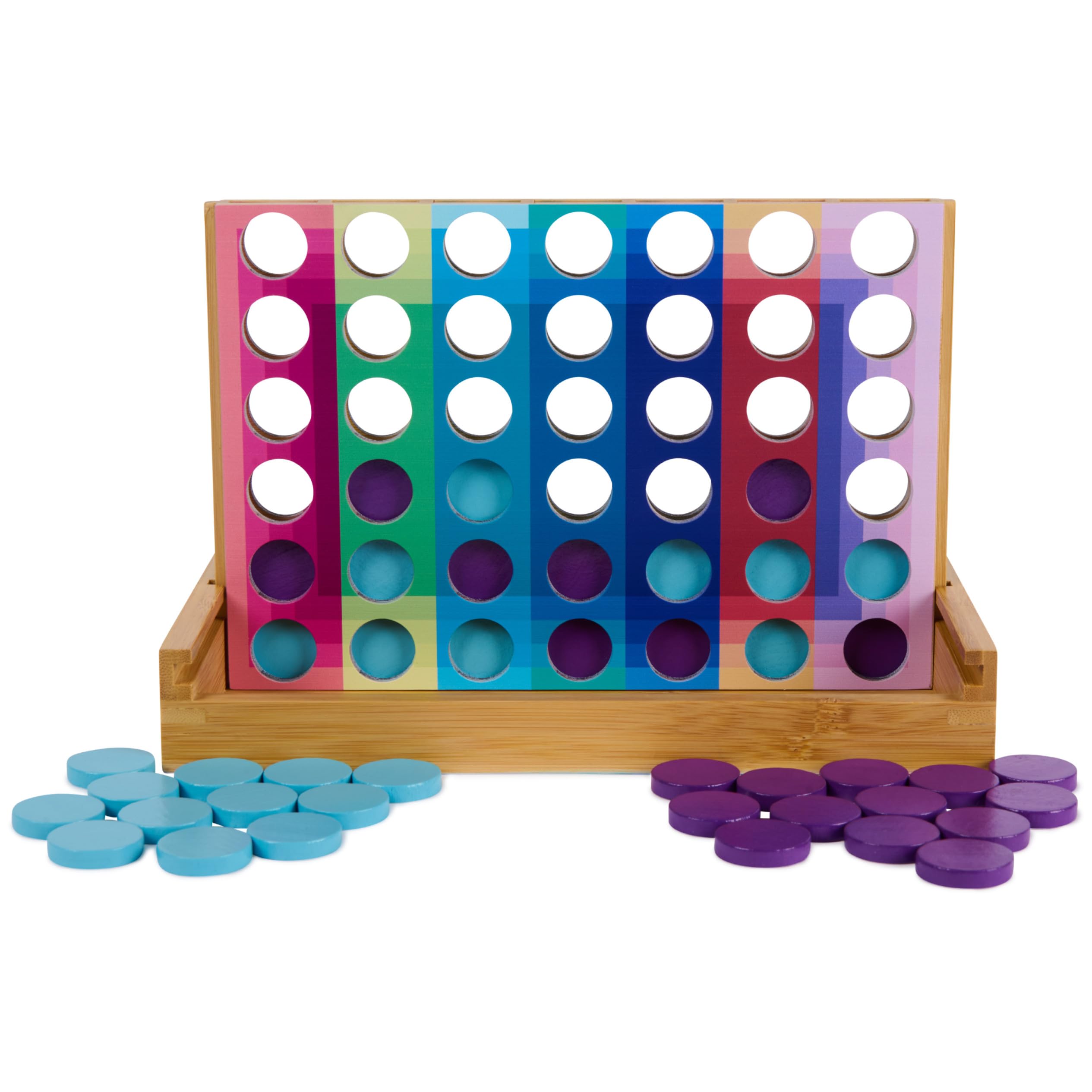 Spin Master Games, Color Classics Vier in einer Reihe, klassisches Brettspiel, farbenfrohes und modernes Couchtisch-Dekor, kompakte Größe mit integriertem Stauraum, für 2 Spieler, ab 8 Jahren