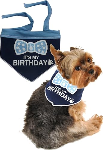 I See Spot Its My Birthday - Pañuelo para mascotas color azul marino