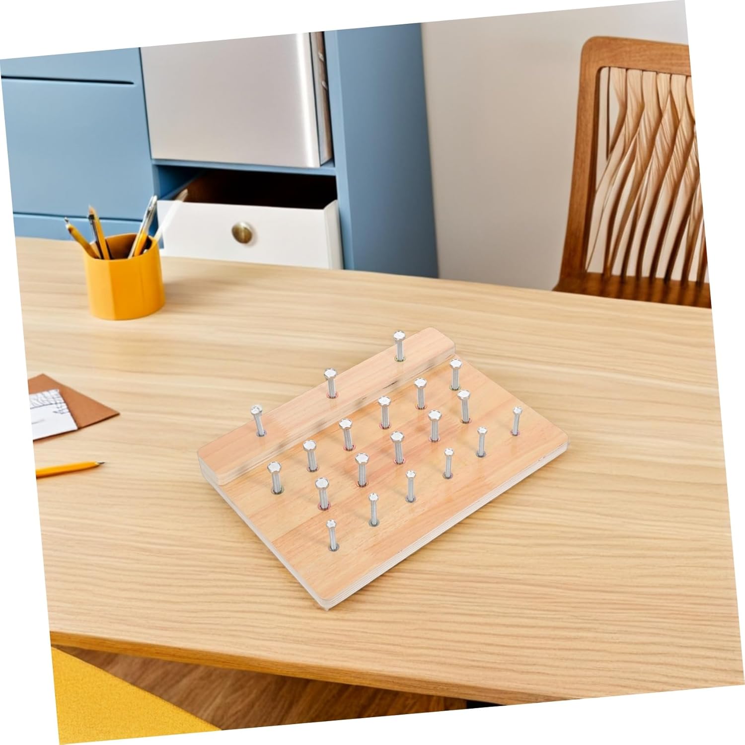 Toddmomy Wooden Finger Rehabilitation Training Pegboard for Hand-Eye Coordination Fine Motor Skills Development and Finger Strengthening for Therapy and Rehabilitation Exercises