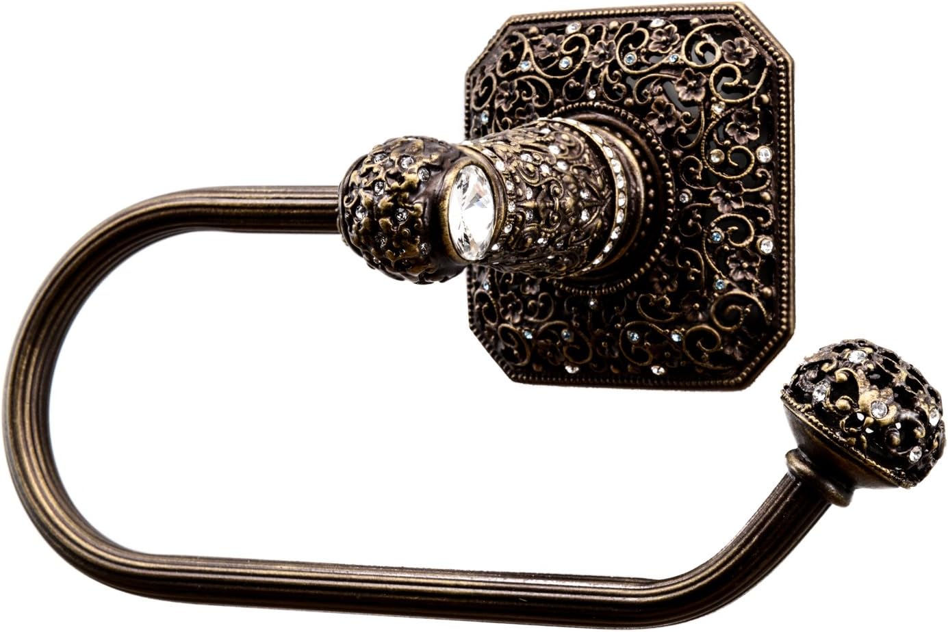 Flаѕh Sаlе Buу 1 gеt 1 Carpe Diem Hardware 4057-3 Cab Juliane Grace Tissue Holder Right Made with Swarovski Elements, Antique Brass