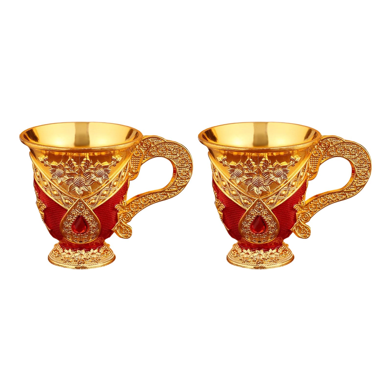 Shntig Retro Wine Glass European Drinking Cup for Home Restaurant Use Alloy Decorative Cup Kitchen Glass Multipurpose Metal Party