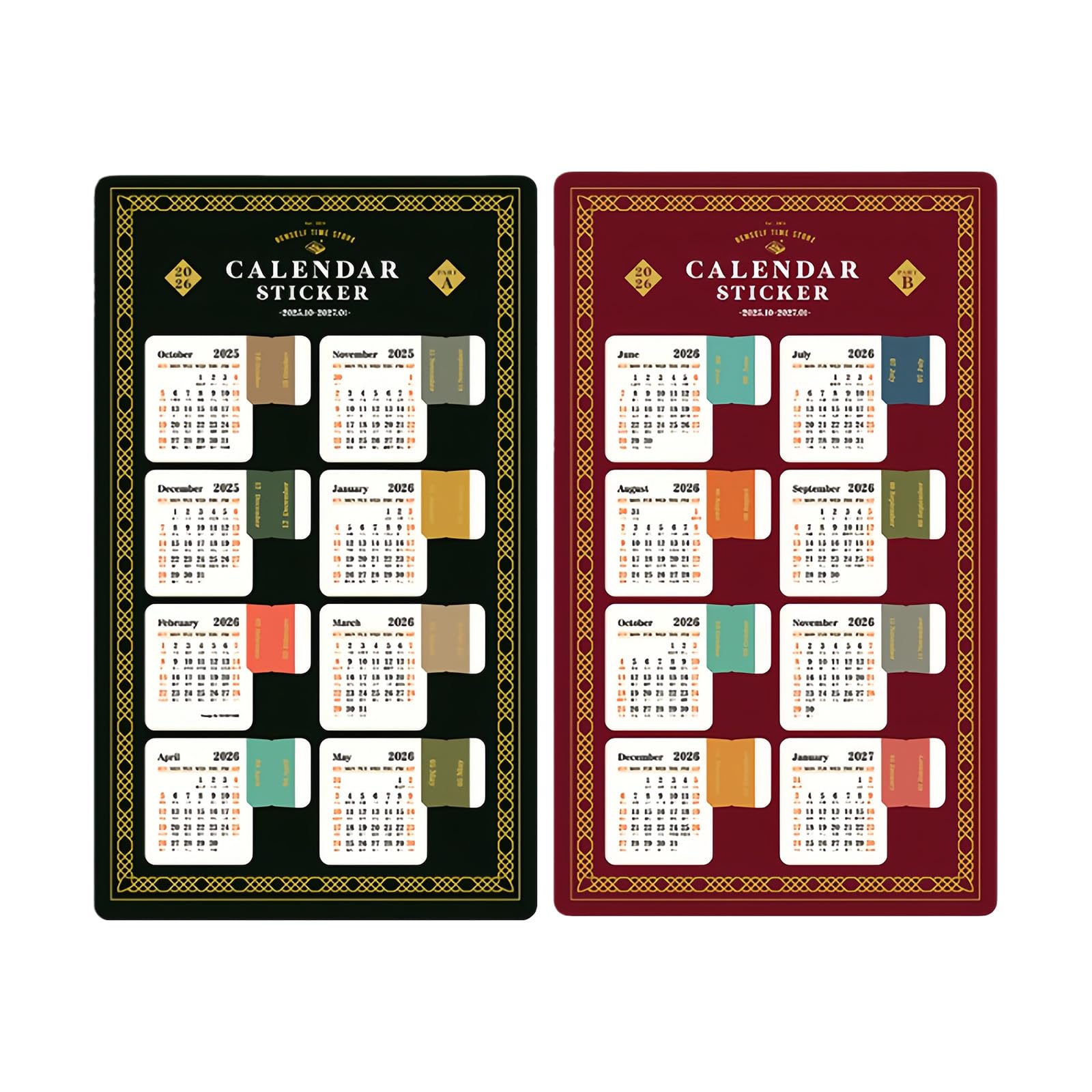 HZBB Decorative Calendar Stickers Monthly Tab for Planners Scrapbook Study Use Calendar Stickers Planner Adhesive Divider Planner Adhesive