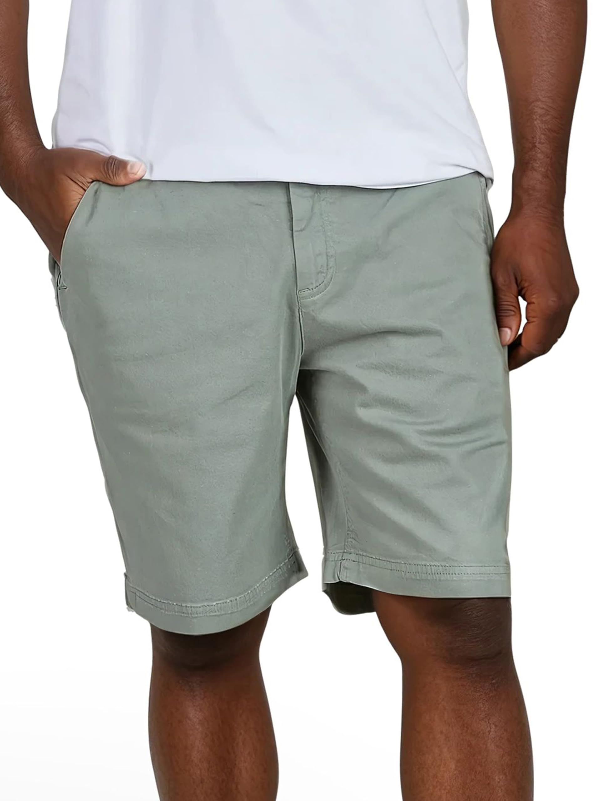 riverso Kurze Hosen Herren Chino Shorts Stretch RIVConnor Regular Fit Stoffhose Elastischer Bund Einfarbig Schwarz Beige Navy Grün S M L XL XXL 3XL 4XL 5XL