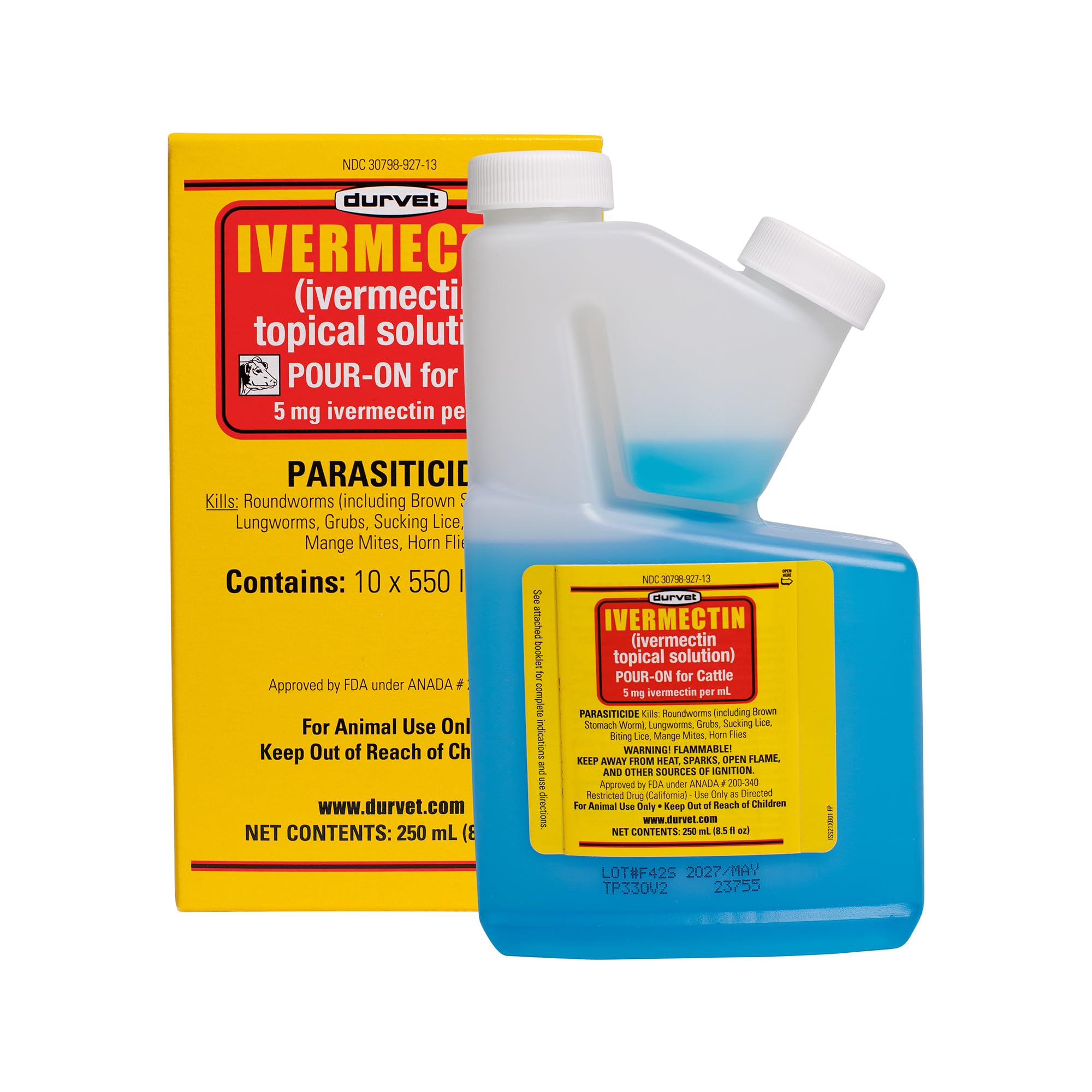 Durvet Ivermectin Pour On Dewormer 250mL