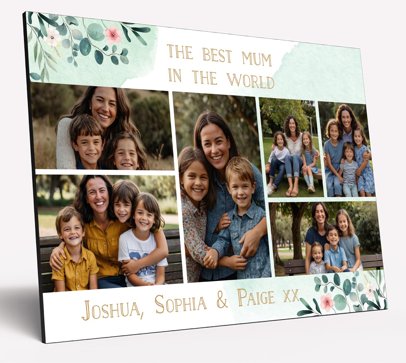 Personalised Photo Gift A4 Wooden Wall Art Mother's Day Customised Print for Mum Mummy Grandma Nan Gift