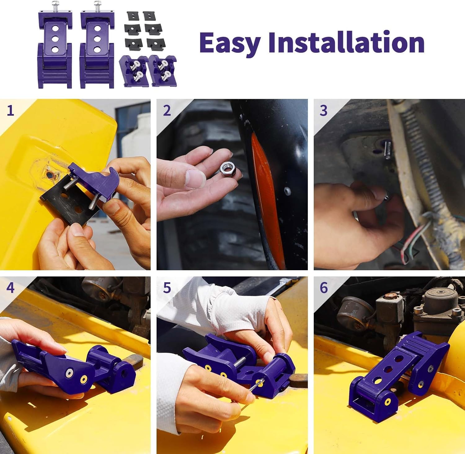 Hood Latch Stainless Steel Hood Catch Kit Compatible with Jeep Wrangler 1997-2006 Jeep Wrangler TJ(Purple)