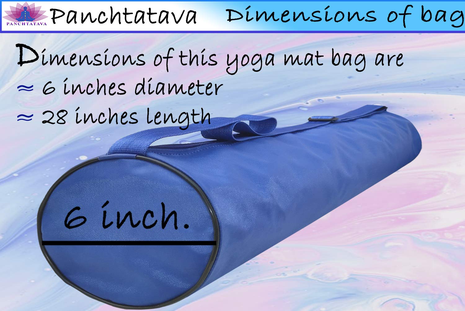 Panchtatava Fabric Full Zipper Exercise Mat Carry Bag with Broad Shoulder Strap (Blue) 2