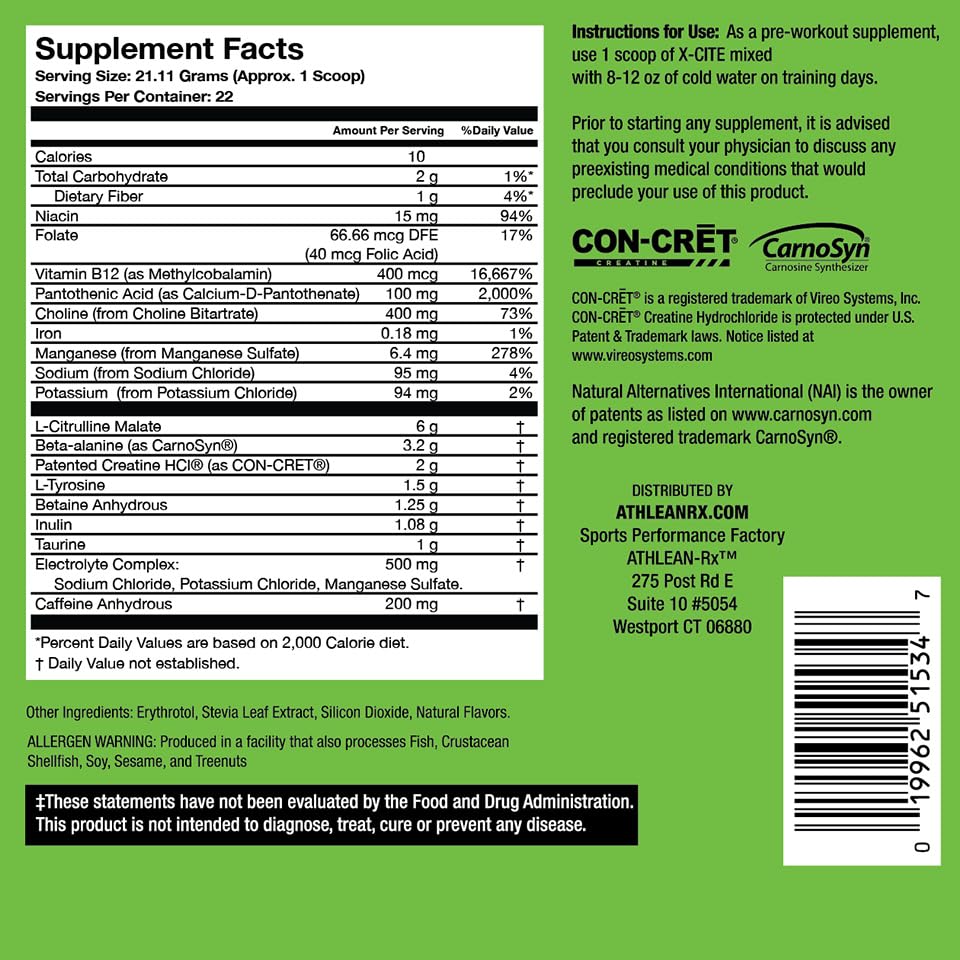 ATHLEAN-RX RX1-APPL Supplement Before Workout