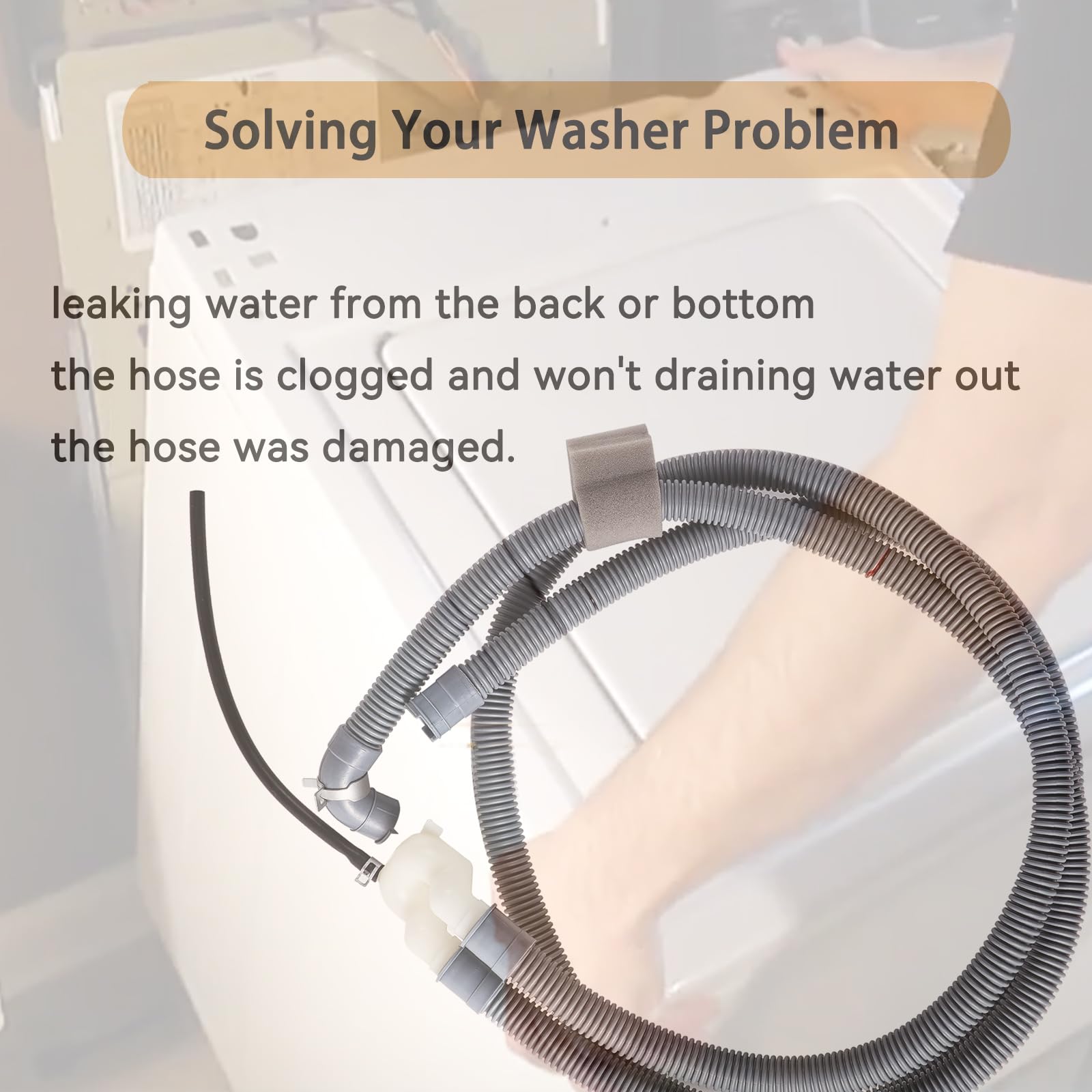 LG Washing Machine Tub To Pump Hose Replacement - Fits WM3250HWA, WM3270CW, WM3370HWA & Many Kenmore Models