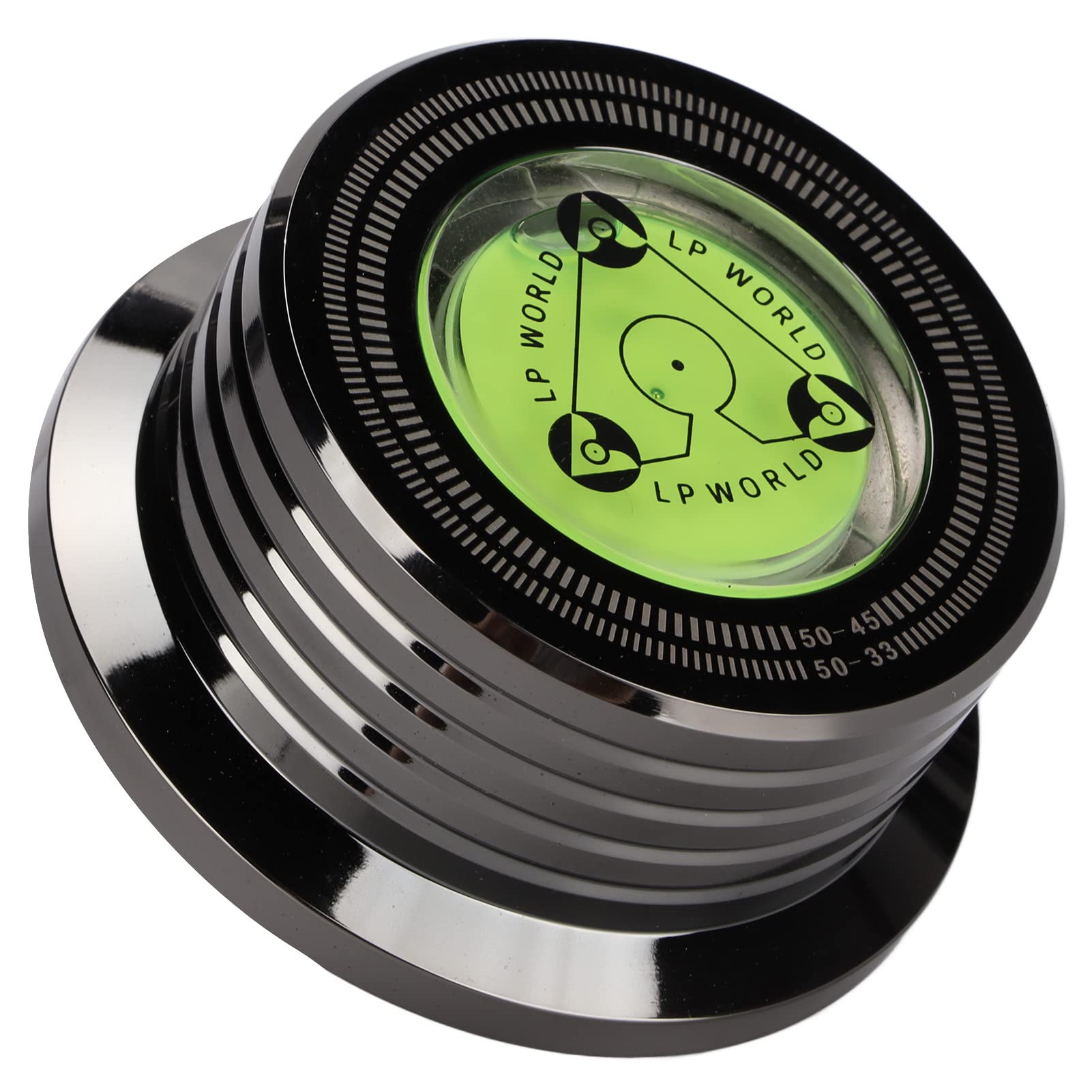 Generic Stabilisateur de Disque Vinyle en Aluminium de qualité Supérieure pour Tourne-Disque avec Nivellement à Bulles pour Les Amateurs de Musique, Stabilisateur Universel de Disque Vinyle (Noir