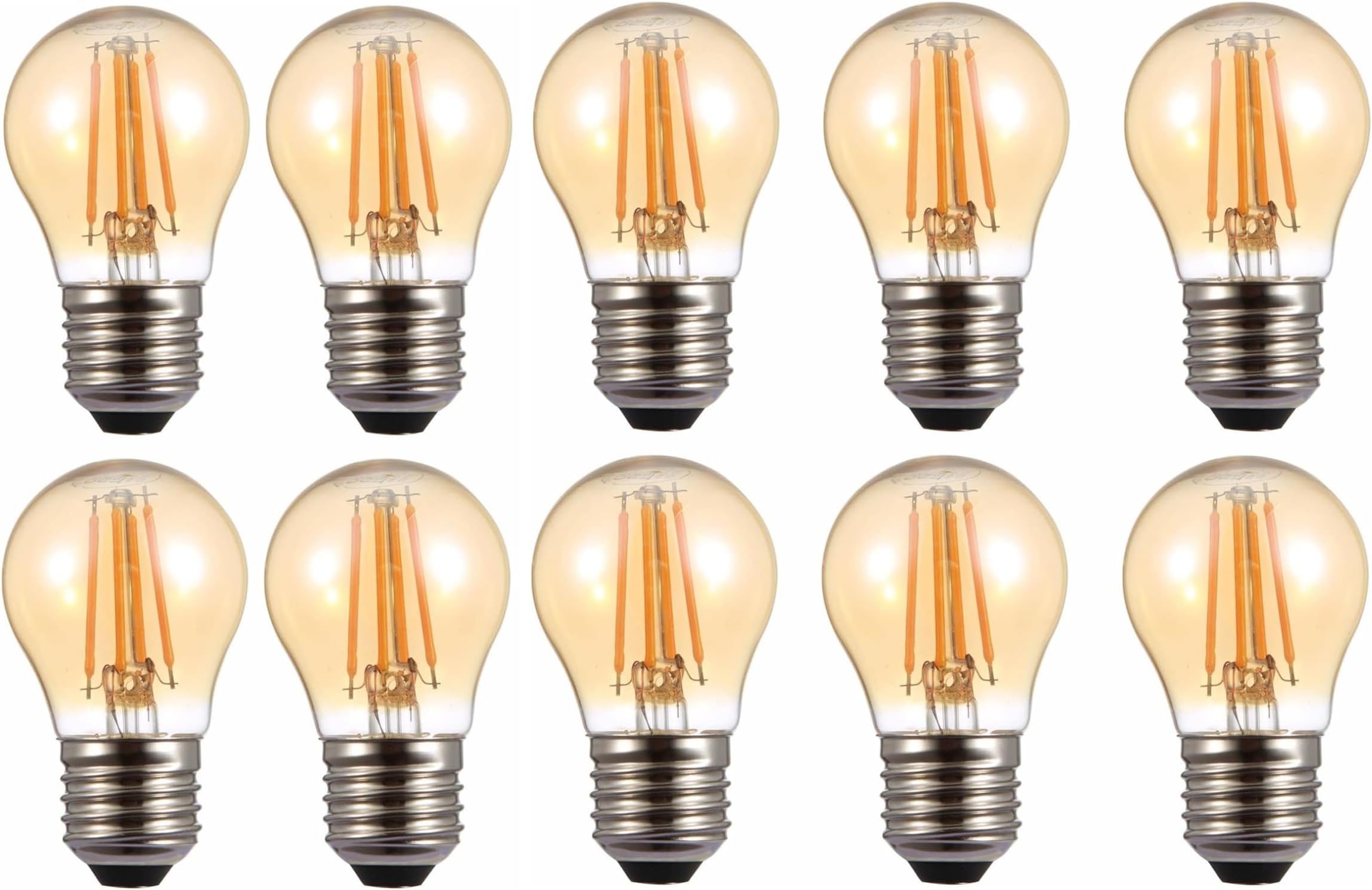 Generic 10 Pack Super Bright G45 E27 Led Filament Bulb, 4W (40W) Vintage Mini Globe Bulb, E27 Edison Screw Light Bulb, Warm White 2700K, Non-dimmable -1 Year Warranty.…