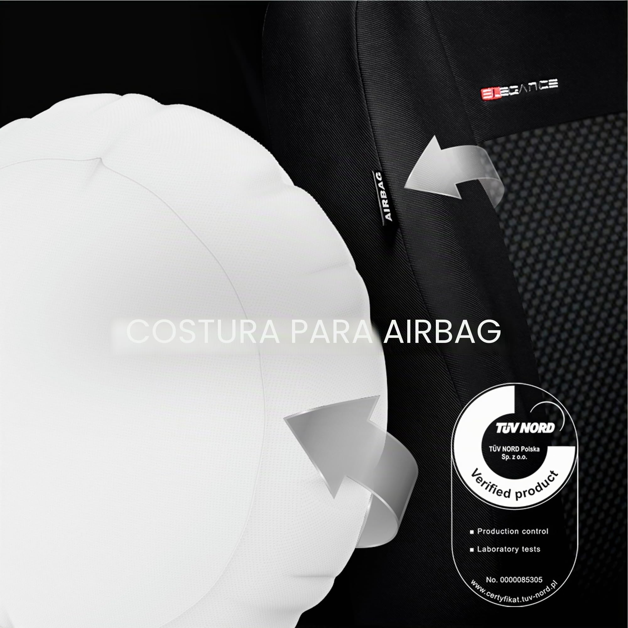 MOTOS Fundas universales para Asientos de Coche para Ford Transit Funda Asiento Coche Delantero con Sistema de Airbag Activo, Ajuste, Material de Tres Capas, Aspecto Elegante, Aplicación Vers