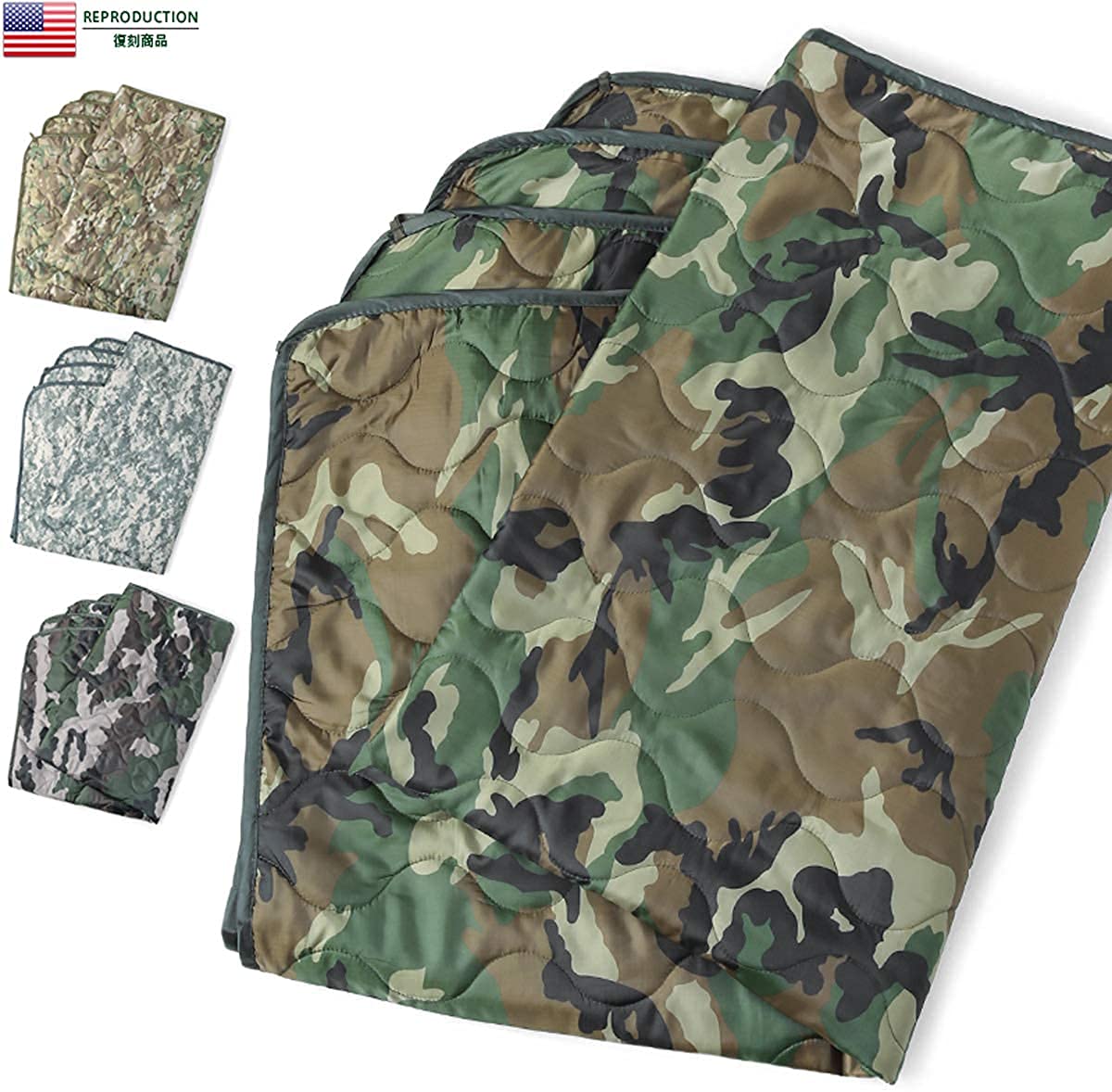 Amazon.co.jp: 米軍タイプ リップストップ キルティング ポンチョ