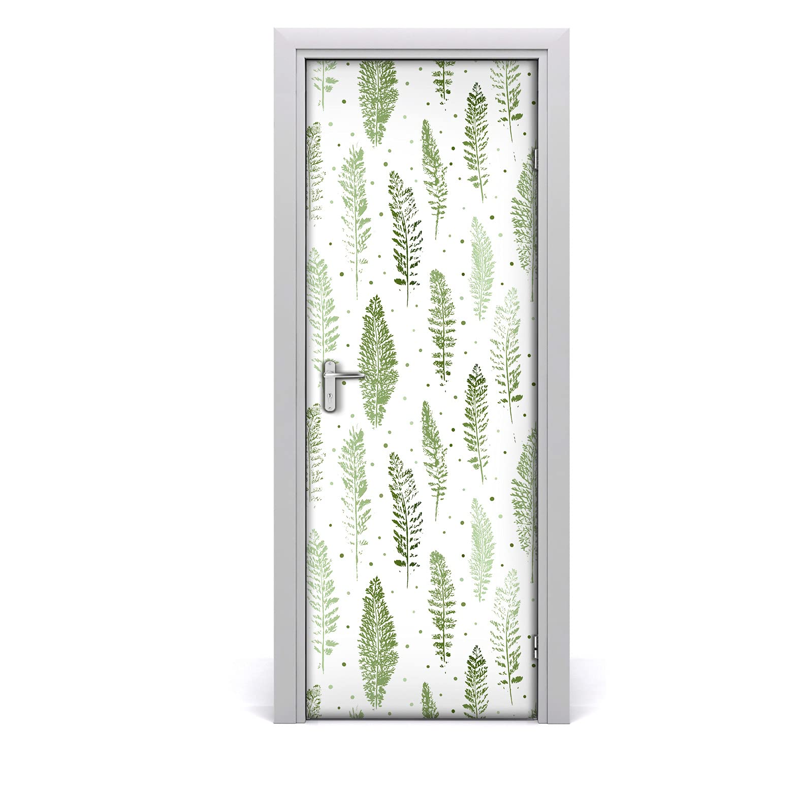 Autocollant de porte 77x200cm motif feuilles abstraites poster mural