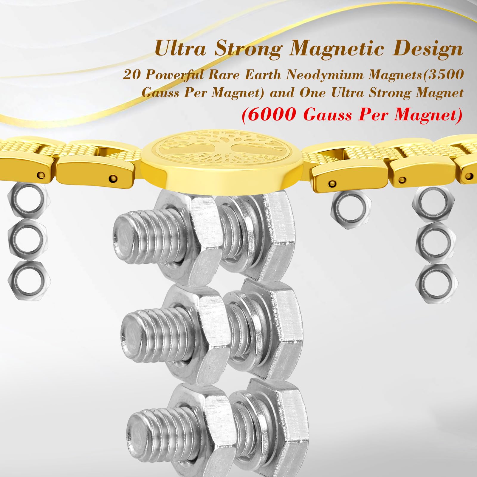 Anillos magnéticos de cobre para mujeres y hombres, imanes ultrafuertes, anillo magnético para hombre y mujer, anillo magnético pulido de estilo de vida fuerte (3547 Gauss)