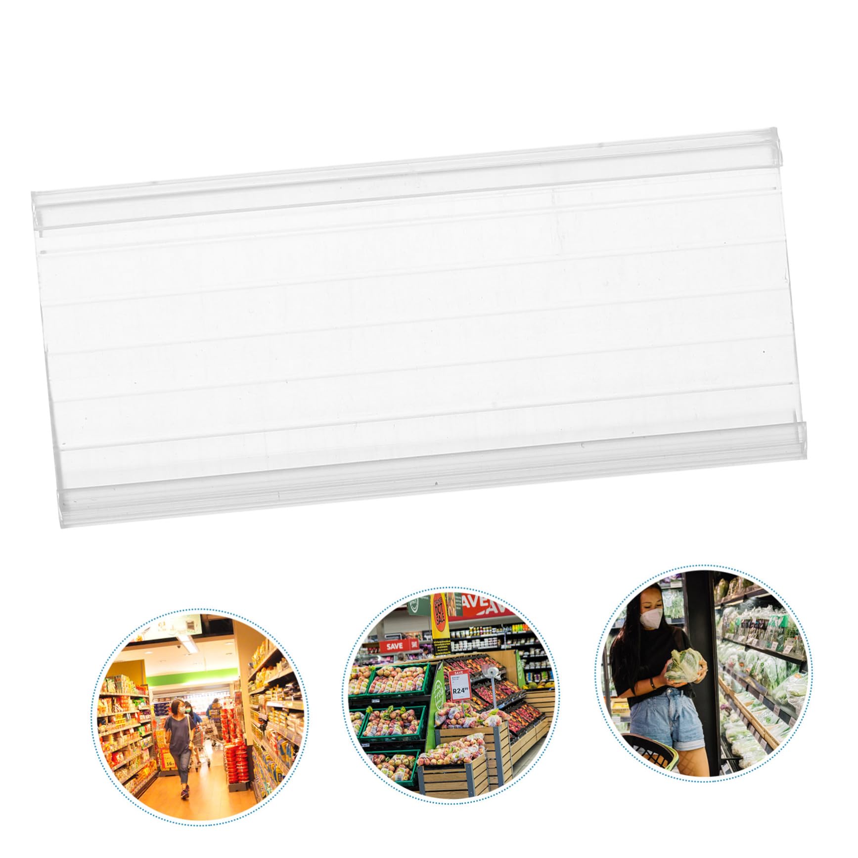 LALAFINA 80pezzi Per Cartellini Trasparenti Per Supermercati Pvc Facile Installare e Leggero Per Esposizione Negozio e Scaffali