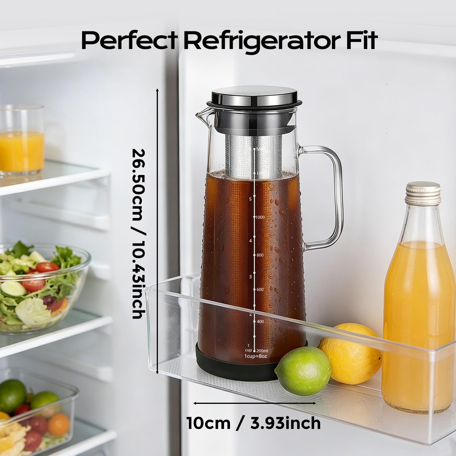 Machine à café Cold Brew 1,4 l filtre en acier inoxydable extraction profonde pichet thé glacé