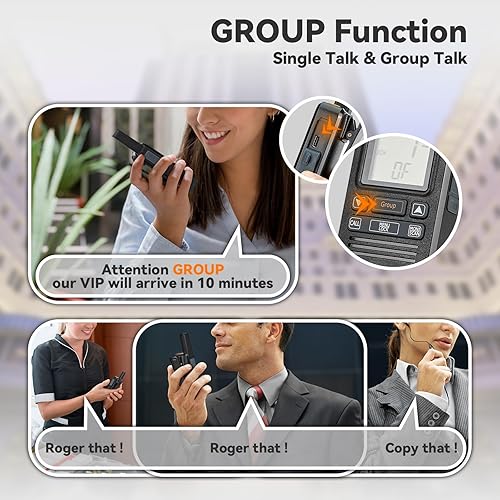 Miniatura 2 de Retevis RB67 Walkie Talkies para adultos, radio de 2 vías con auricular, llamada grupal, 1600 mAh, pequeños walkie talkies para escuela, oficina,