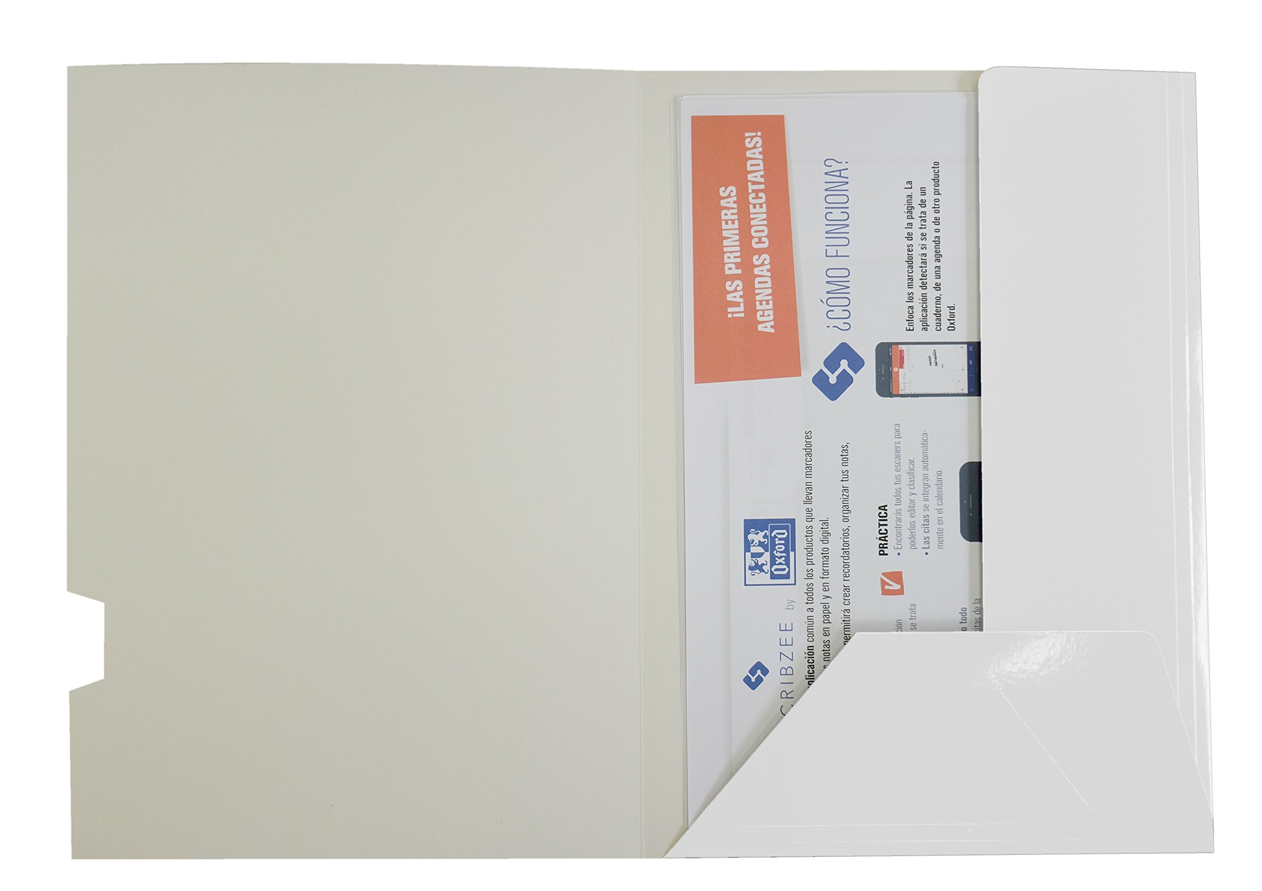 Elba Gio - Pack de 25 subcarpetas plastificadas con 2 solapas, color blanco