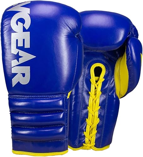 Revgear S4 Sentinel Lace Pro - Guantes de boxeo de gel de cuero Muñecas estriadas para protección Acolchado de gel multicapa