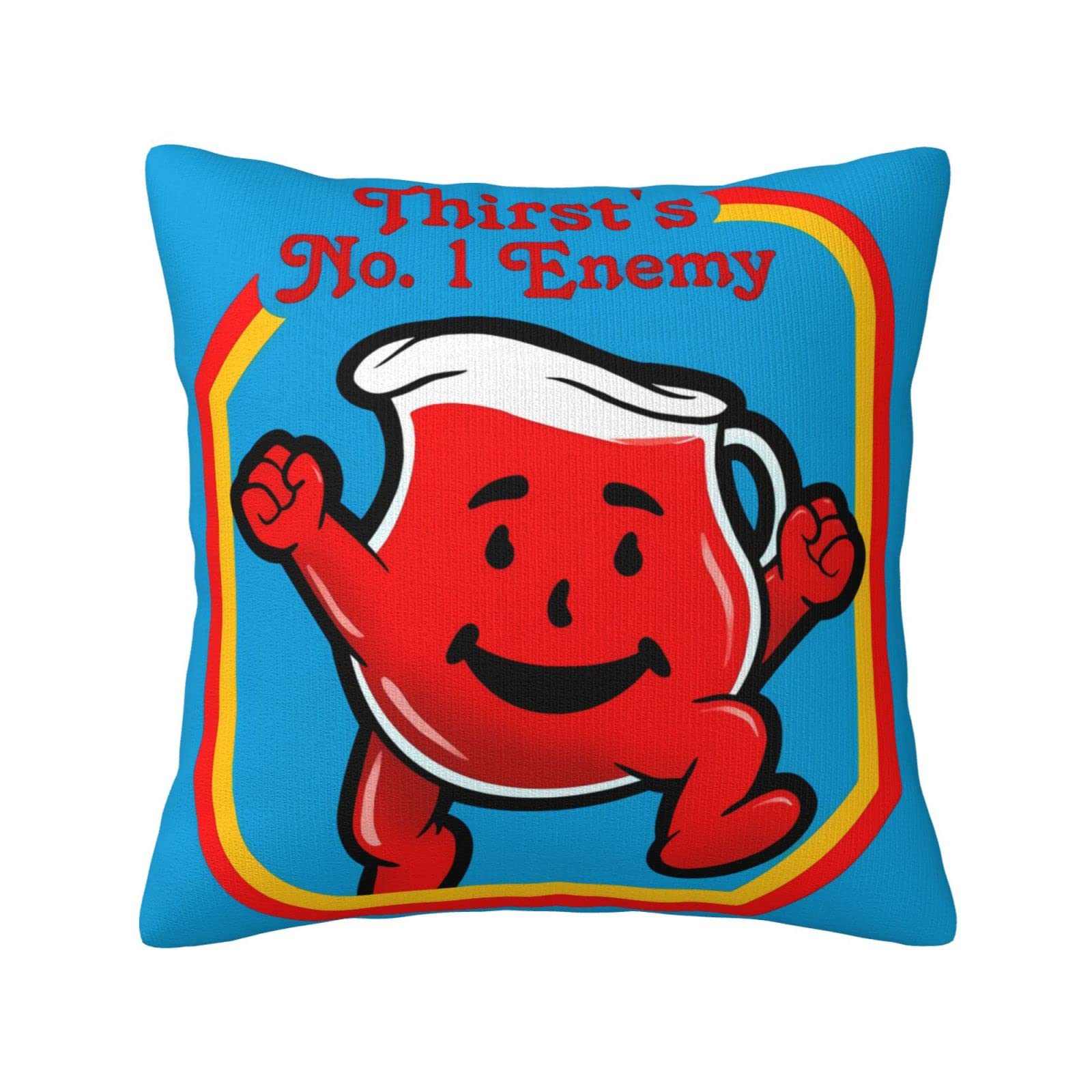 Kool Anime Aid Man Pillowcase Throw Pillowcase Home Decorative Pillow Covers 18x18 inch Square Cushion Case for Living Room, Bedroom, Sofa, Couch, Cars