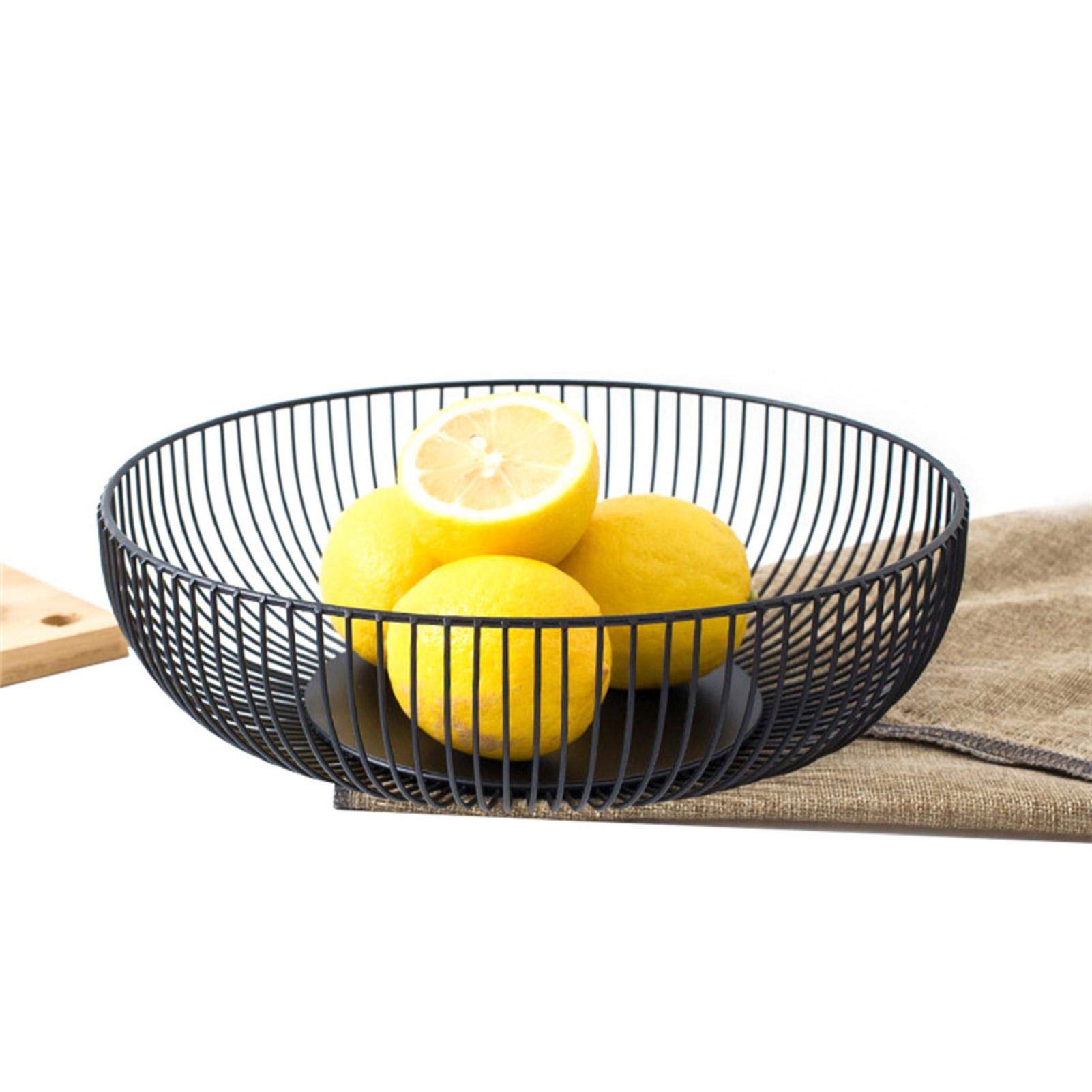 Cestino Frutta Verdura Cesto Porta Frutta In Metallo Nero - Moderno, Con Design Aperto Per Ventilazione Cesto Frutta Verdura