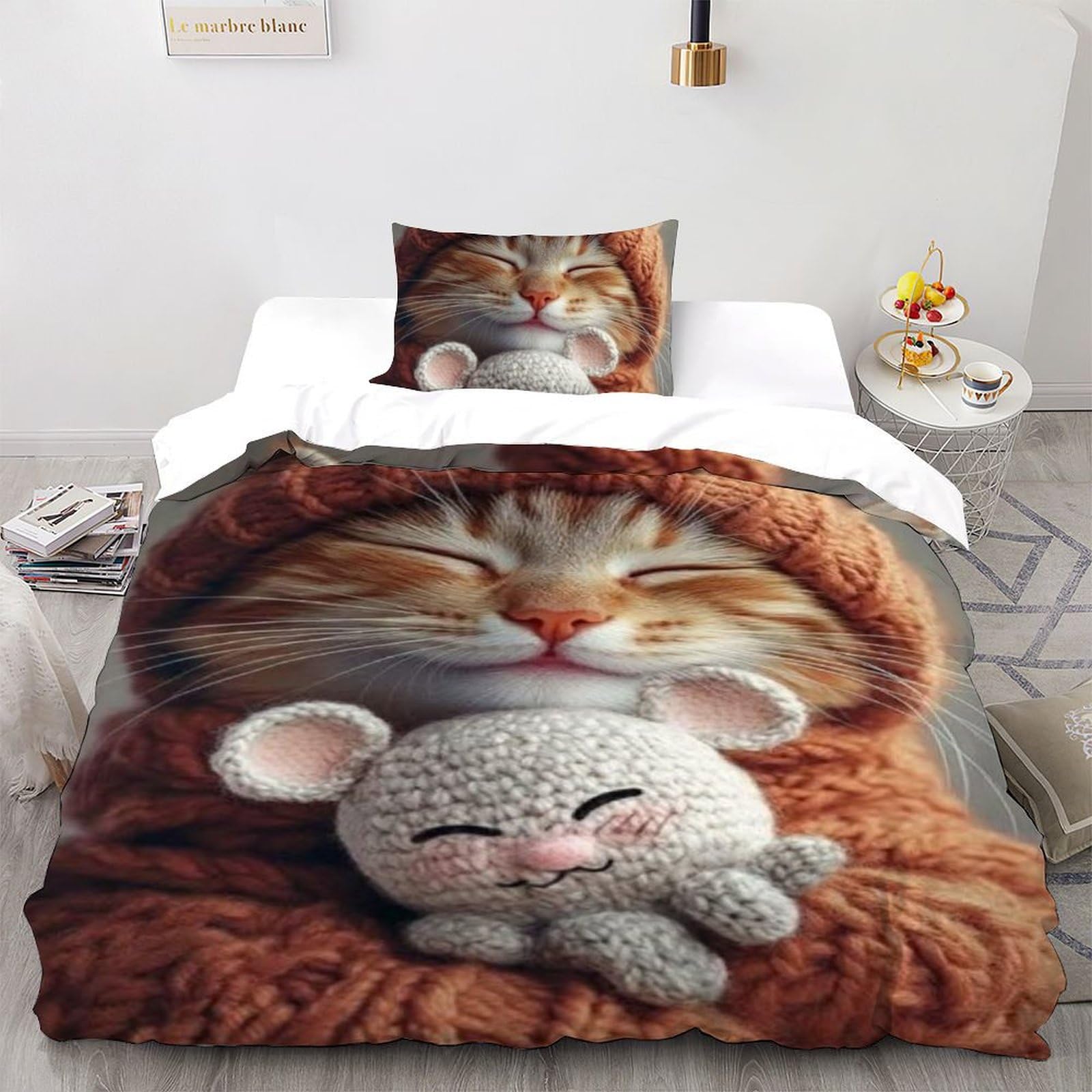 Housse de couette single animaux Le Chaton Bedding en microfibre infroissable et facile à laver