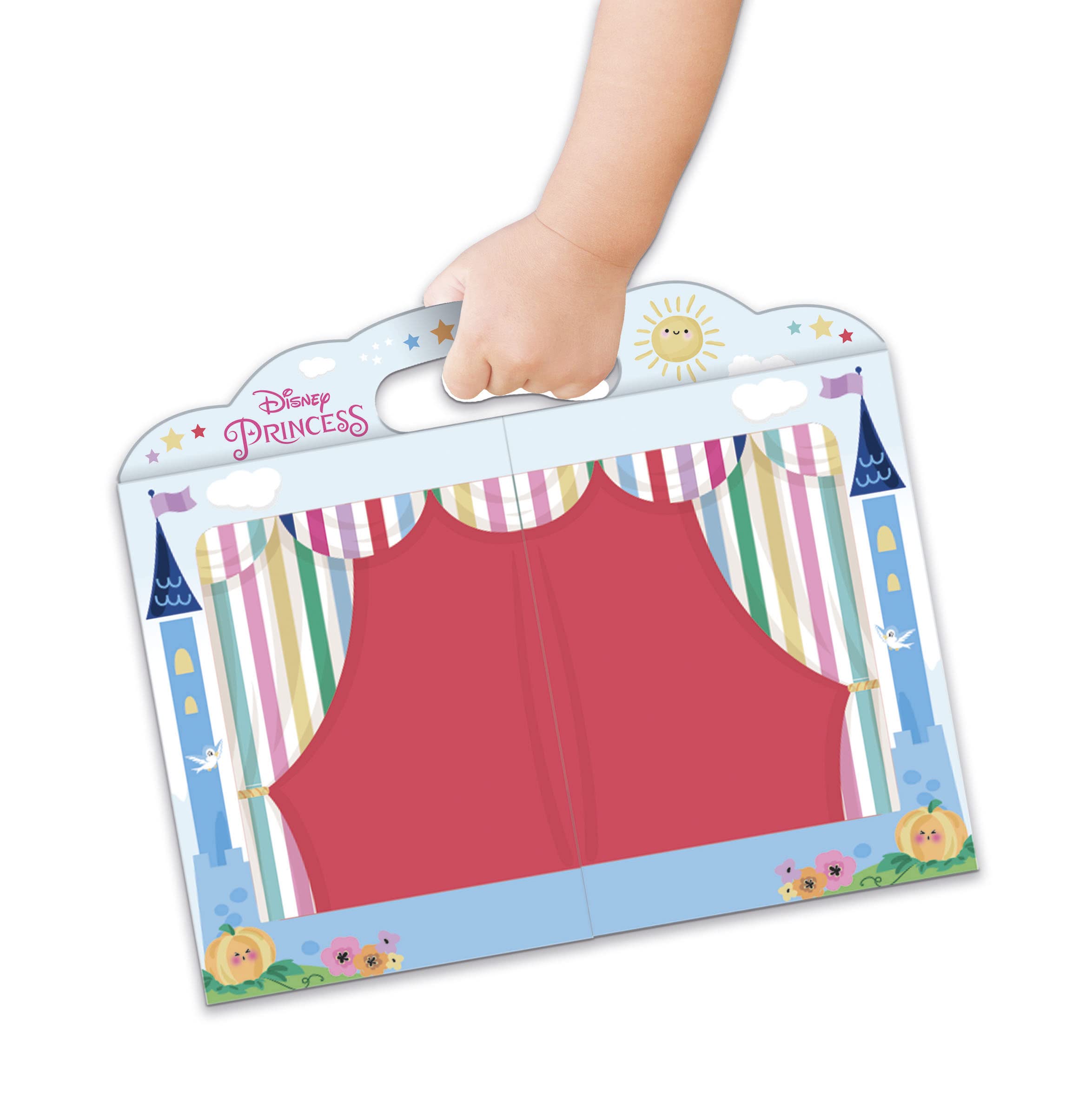 Clementoni - 18727 - Disney Princess Theatre - Teatrino in Cartone da Costruire, con Principesse Disney, per Inventare Storie, Gioco Creativo Bambina 7 Anni - Made in Italy