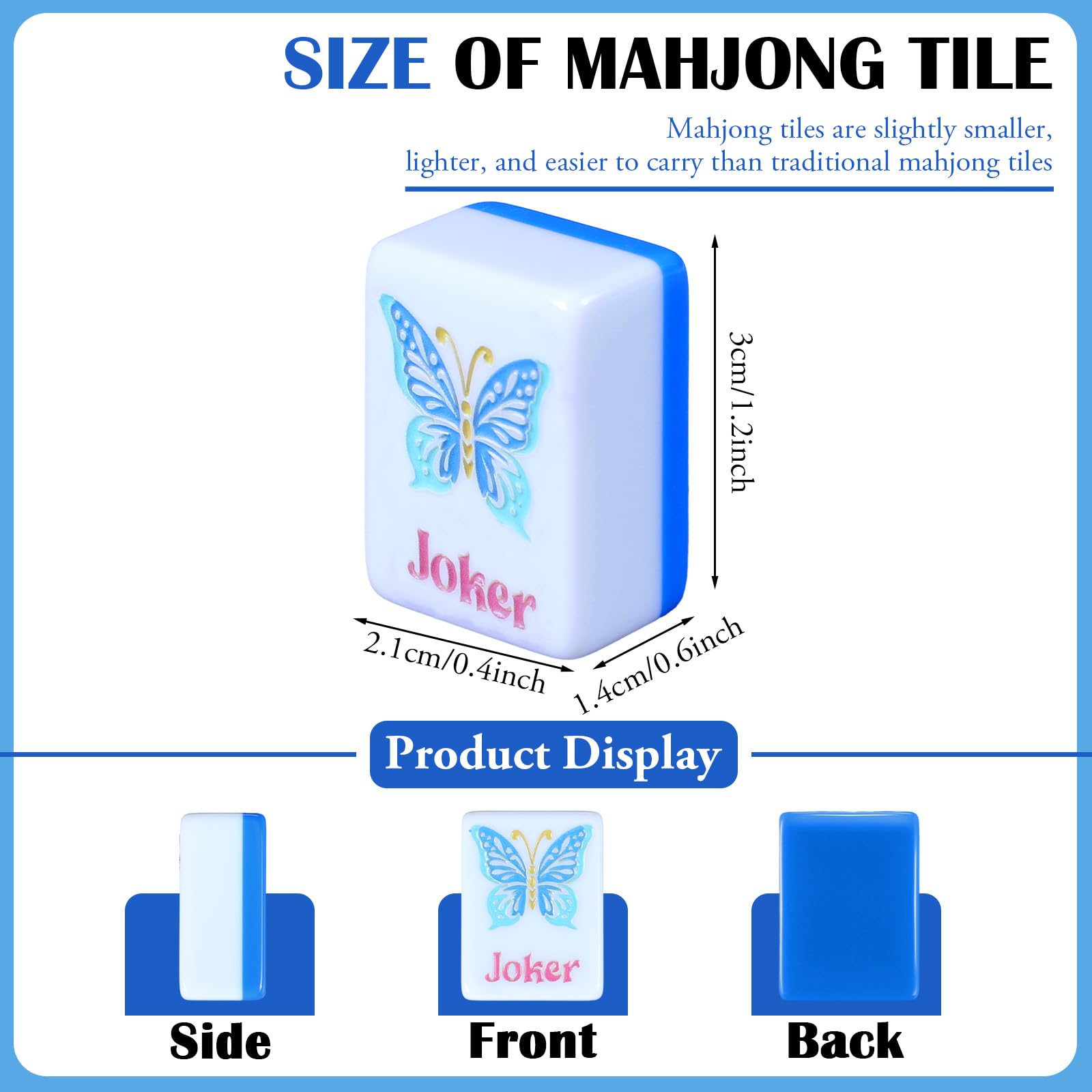 160 pezzi solo mahjong americano, 3,2 x 2,3 cm
