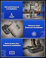 Vista 4 de Orion Motor Tech Kit de prensa de rótula resistente y herramienta de extracción de junta en U con adaptadores para 4 ruedas motrices