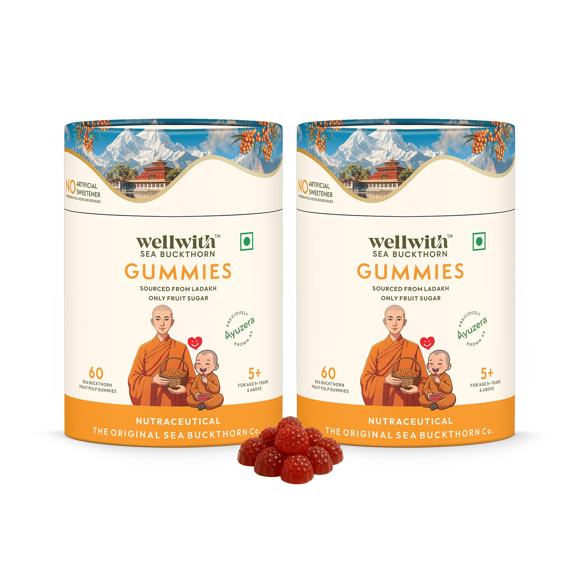 Sea buckthorn Gummies for kids and adults, Vitamin C Rich, multivitamin supplement, Immunity (60 Gummies,Pack of 2)-image-37
