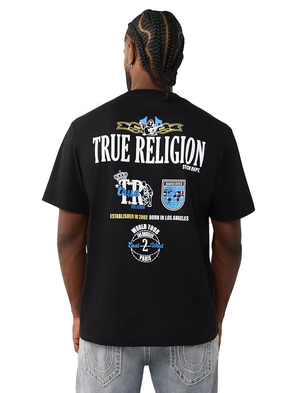 True Religion Men’s High Density Logo Tee | Jet Black | XXL by True Religion - Used condition - Image 2