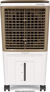 Cadlec AeroFlow 40L Personal Air Cooler For Home, High Speed Fan with Powerful Air Throw, Inverter Compatible, Anti-Bacteria Honeycomb Pad, 3 Year Warranty | White