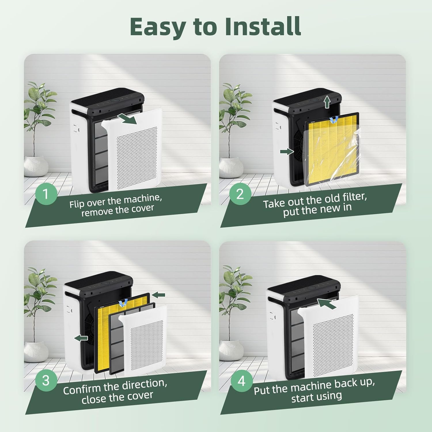 2 Pack Vital 200S Replacement Filter Compatible with LEVOIT Vital 200S Air Purifier, 3-in-1 H13 Grade True HEPA, High-Efficiency Activated Carbon Vital 200S-P Replacement Filter, Vital 200S-RF, Yellow - Image 9